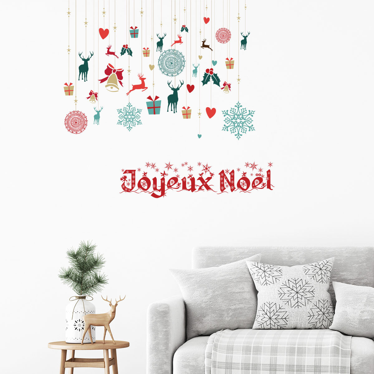 Sticker Noël décoration joyeux noël - Autocollants stickers adhésifs noël - décoration fêtes