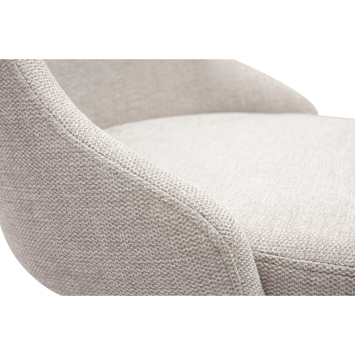 Chaises design en tissu effet velours beige naturel et métal noir (lot de 2) CULT