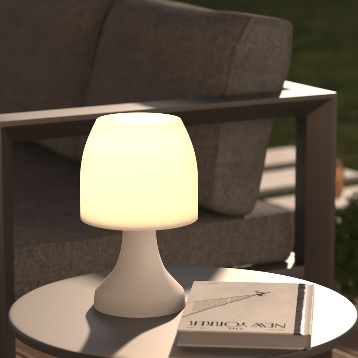 Lampe outdoor "Dokk" blanc H28cm