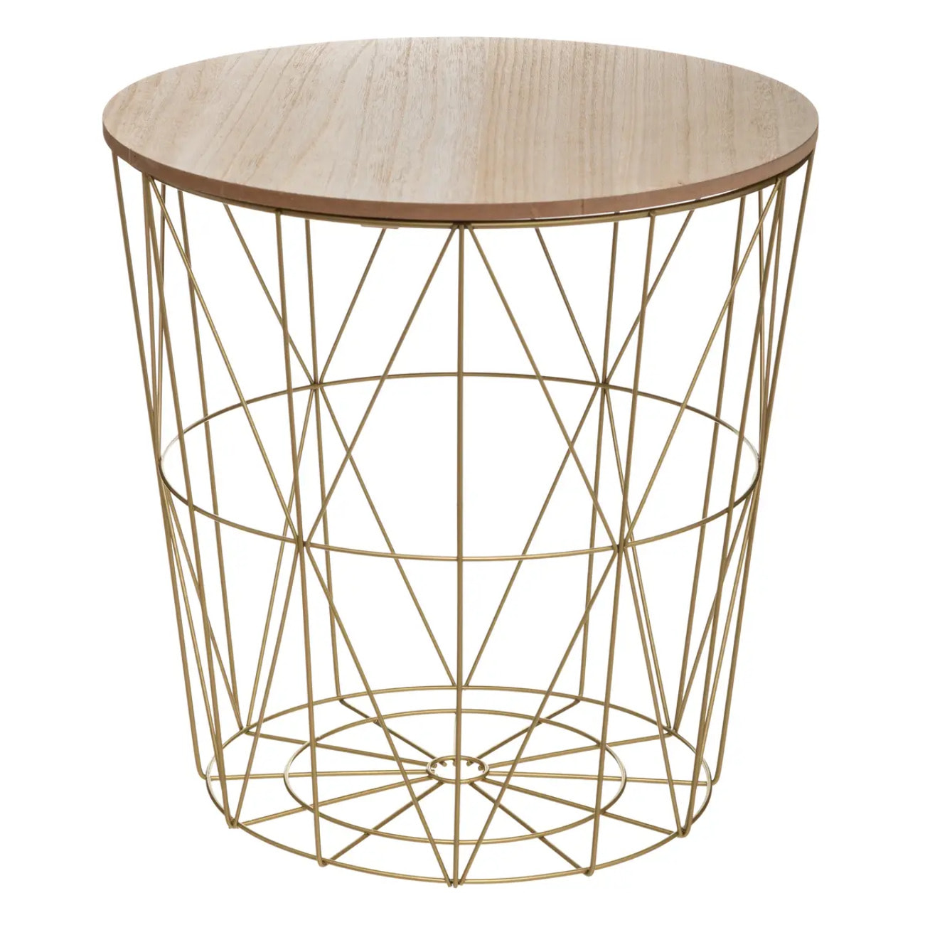 Table d'appoint "Kumi" doré D40cm