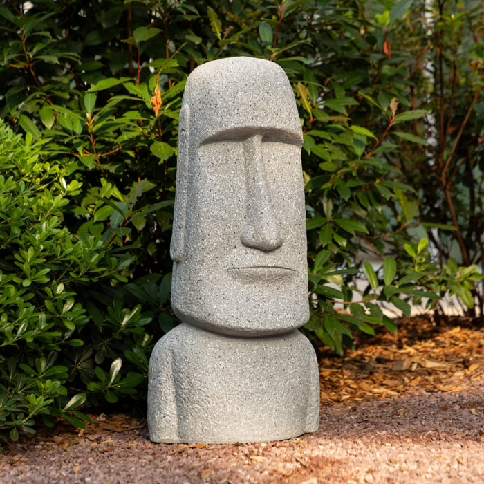 Statue d exterieur "Moai" gris H82cm
