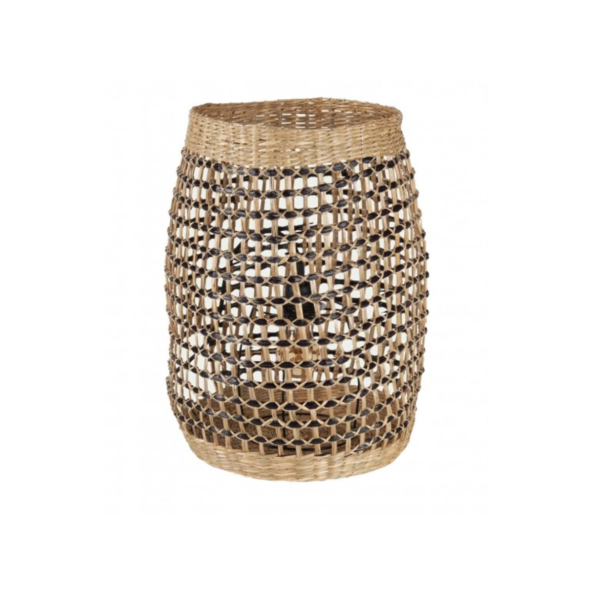 Petite lampe à poser en zostère tressée noir et naturel - HUDSON 104