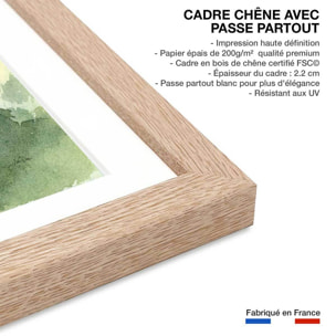 Affiche Bosquet ombragé Affiche + cadre en bois - Chêne