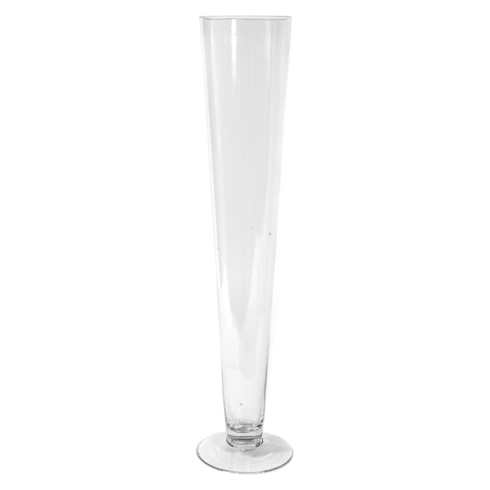 Vaso A Cono Con Piedistallo. Altezza 58 Cm - Pezzi 2 - 11X58X11cm - Colore: Incolore - Bianchi Dino - Vasi E Cont. Vetro, Alzate