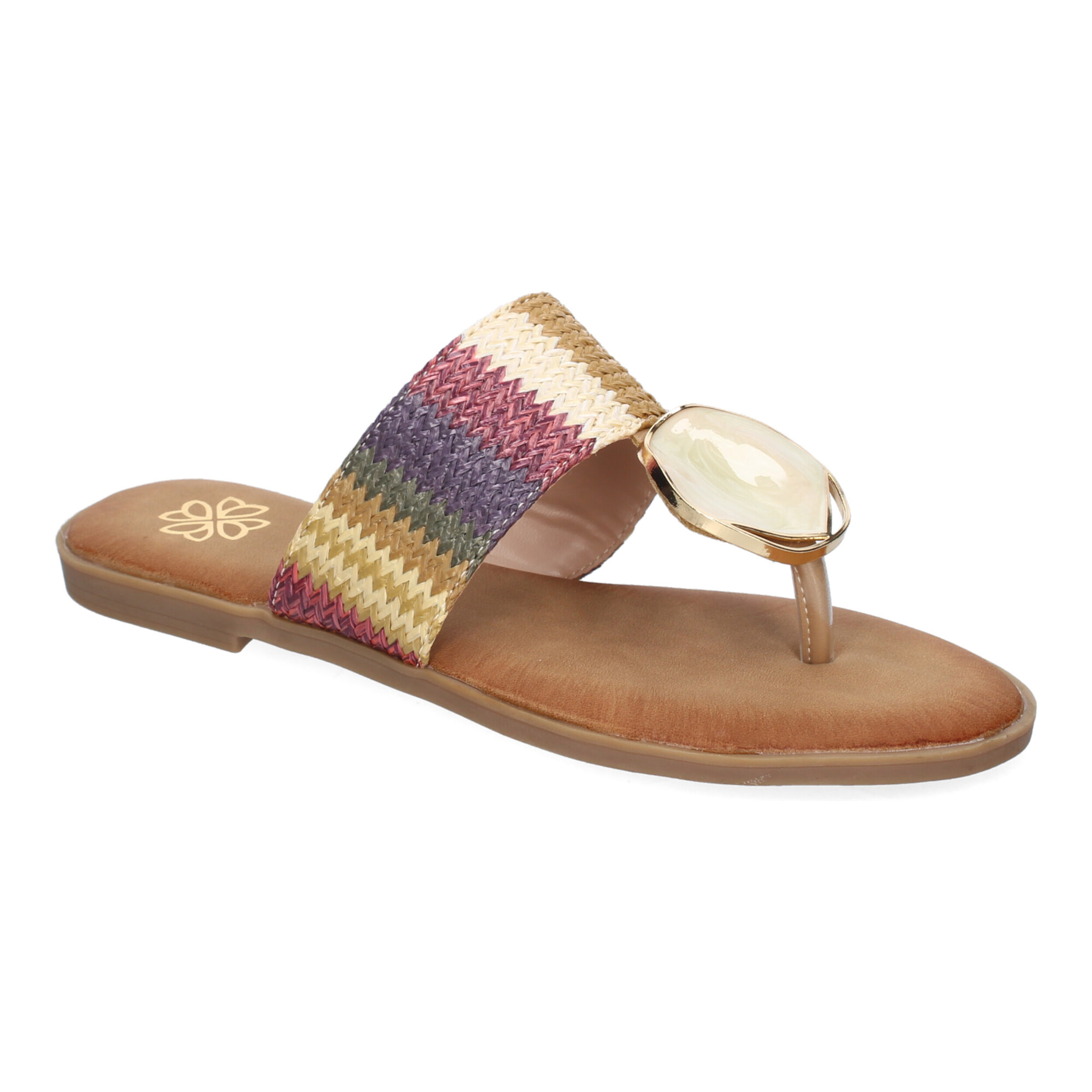 Sandalia Planas de Esclava para Mujer, Comodas y Elegantes, Diseño Moderno con Adornos