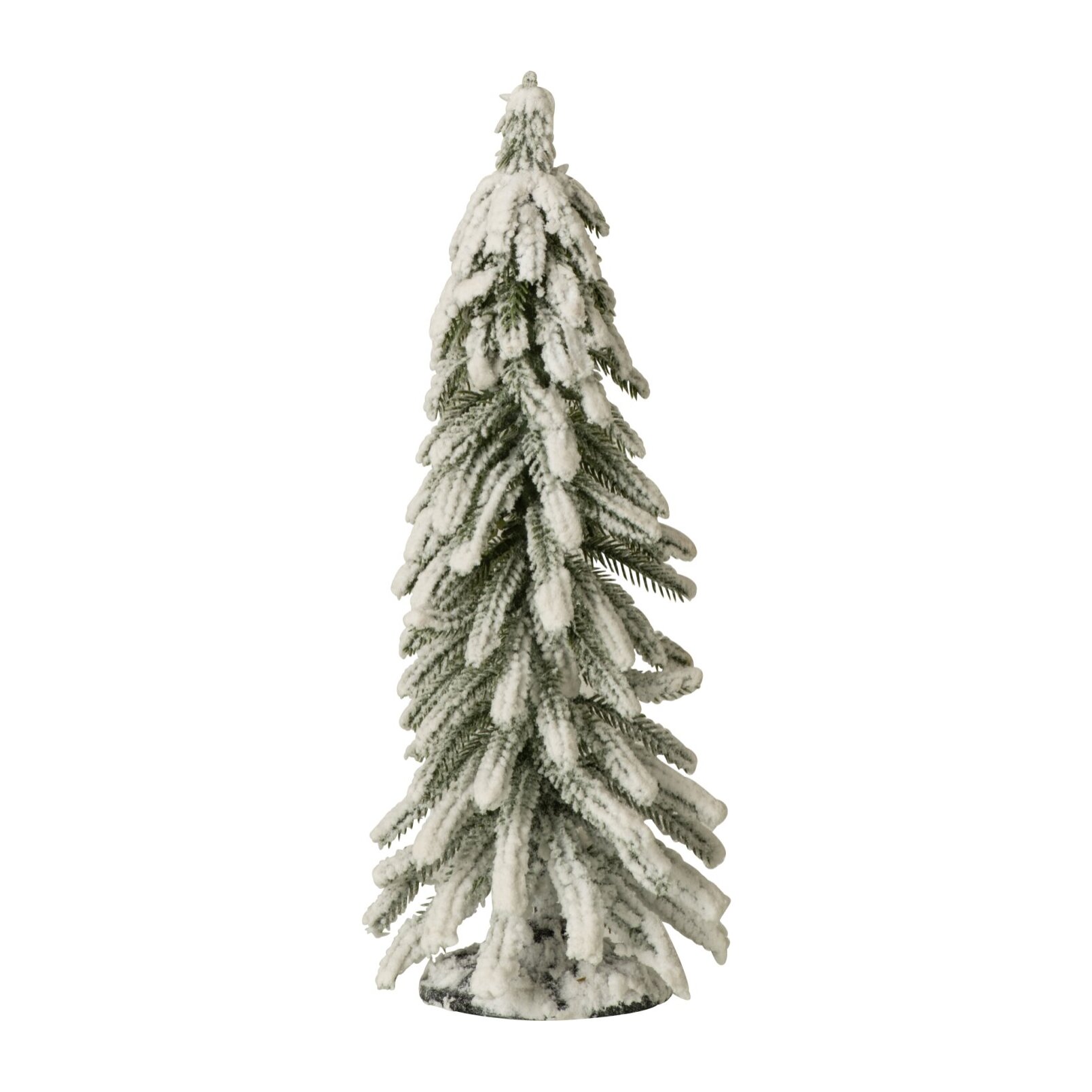 J-Line sapin de Noël avec neige - PET - vert foncé/blanc - small