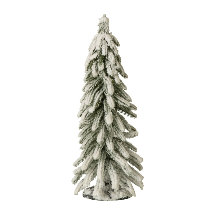 J-Line sapin de Noël avec neige - PET - vert foncé/blanc - small