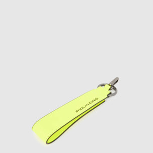 Piquadro Address Tag in pelle con moschettone