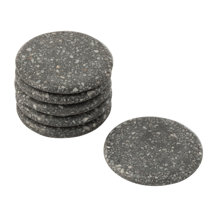 J-Line dessous de verre Marbre - pierre - gris - 6 pièces