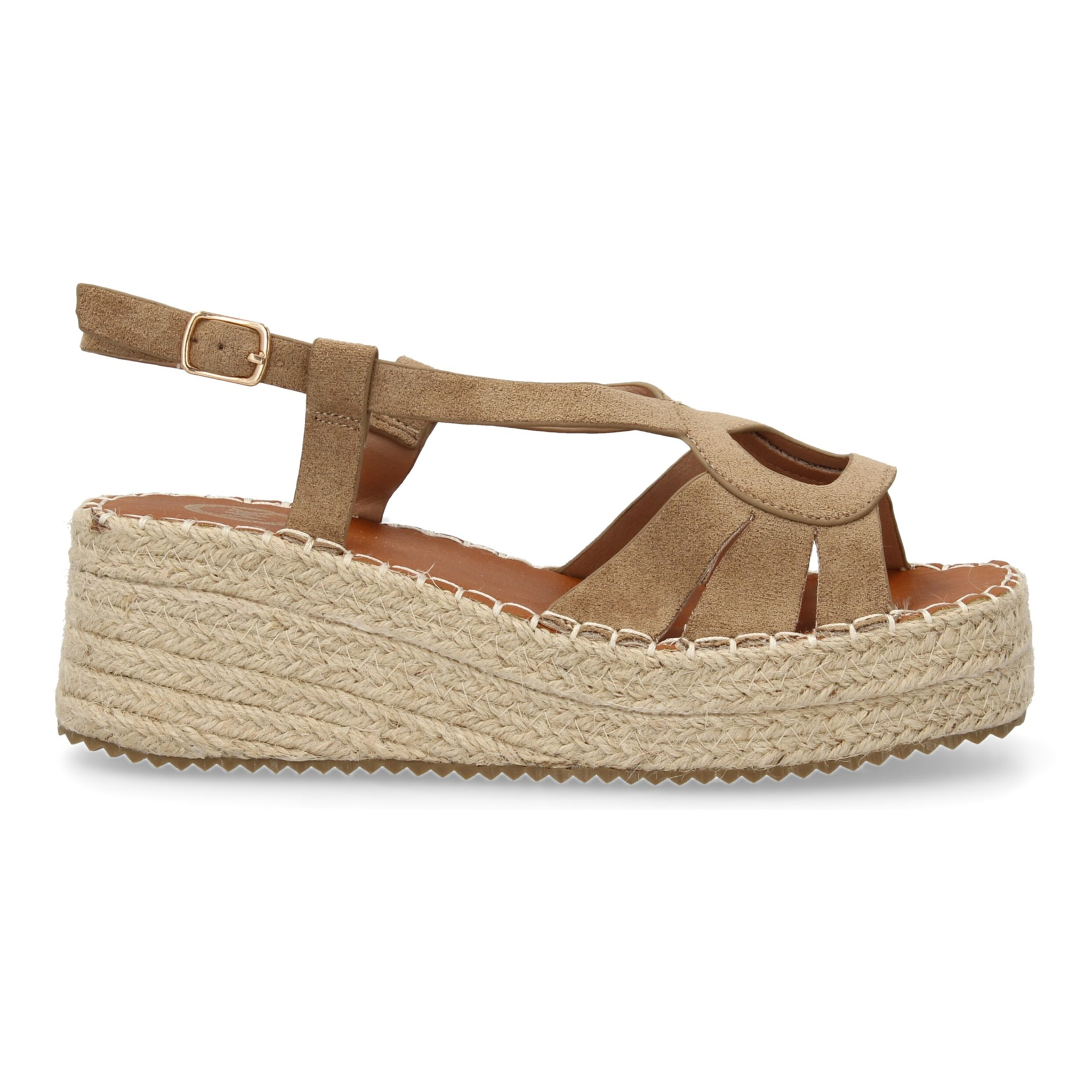 Sandalia de cuña de yute para mujer, comodas y elegantes, diseño moderno con tiras en la pala