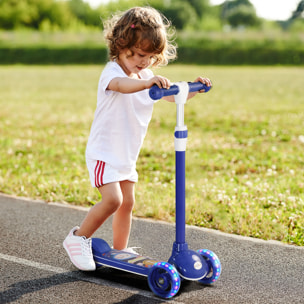 Patinete para Niños de 2-6 Años Patinete Infantil Patinete con 3 Ruedas Luces LED Altura Ajustable Carga 25 kg 52x29x63-76 cm Azul