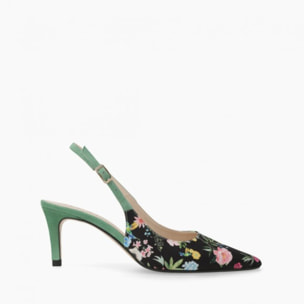 ZAPATOS DE SALÓN FLORAL VERDE NOLASA-TE