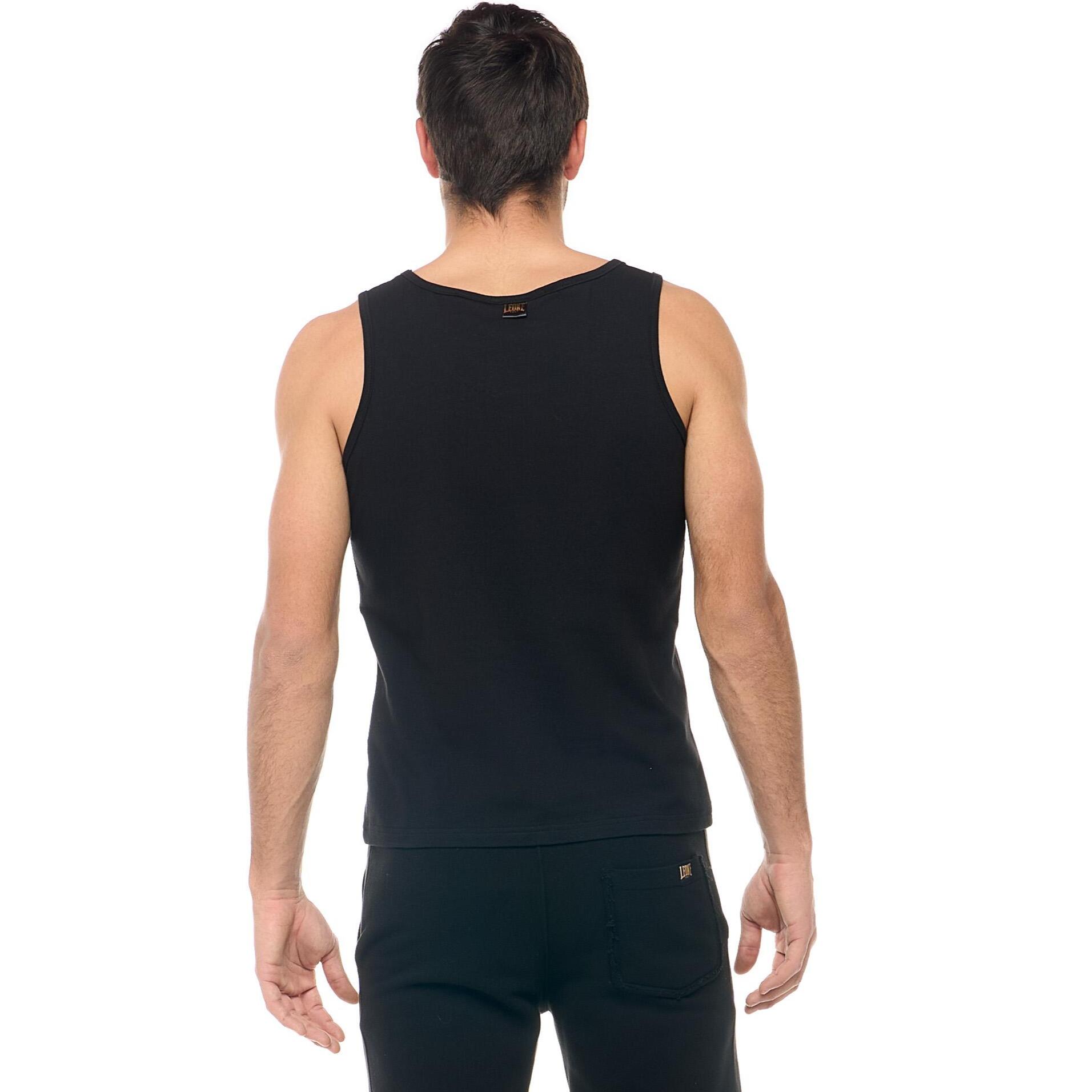 Canotta uomo Leone 1947 Apparel con maxi logo dorato. Per allenamento.