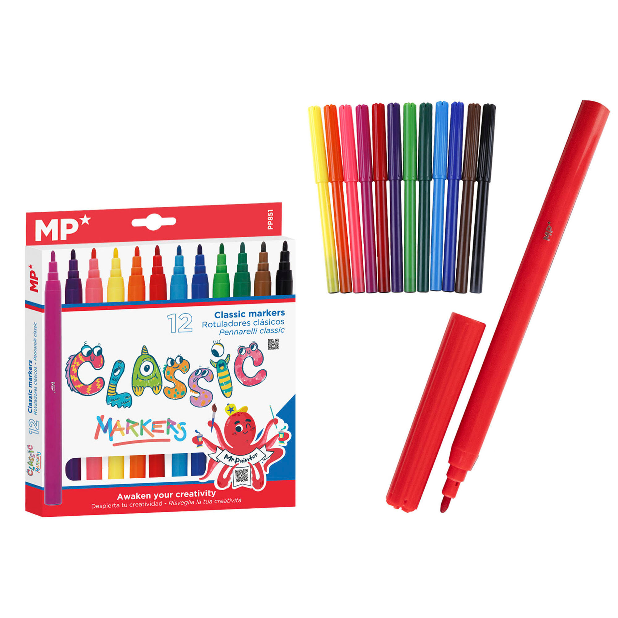 12 PACKS DE ROTULADORES CLÁSICOS 12 Uds.
