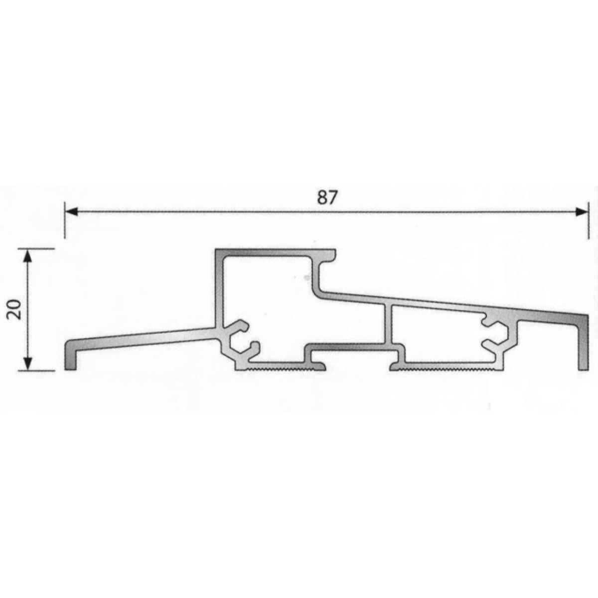 Seuil pour porte PVC OLT-L2 BILCOCQ - PVC blanc - 6.03 m - OLT-L2