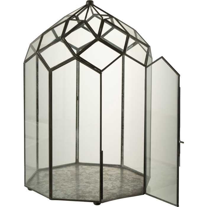 J-Line terrarium - verre - noir