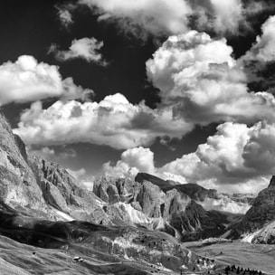 Tableau noir et blanc dolomites Toile imprimée