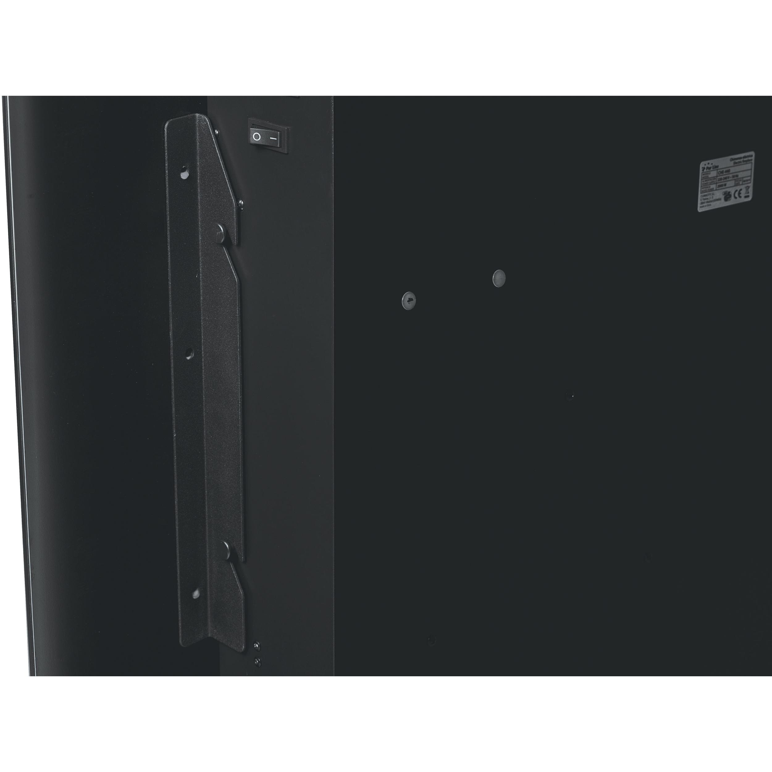 Caminetto elettrico a parete 2kW in vetro temperato nero con telecomando
