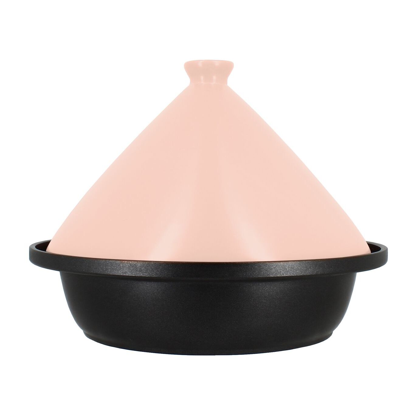 Tajine d24cm fond alu induction couvercle en céramique rose