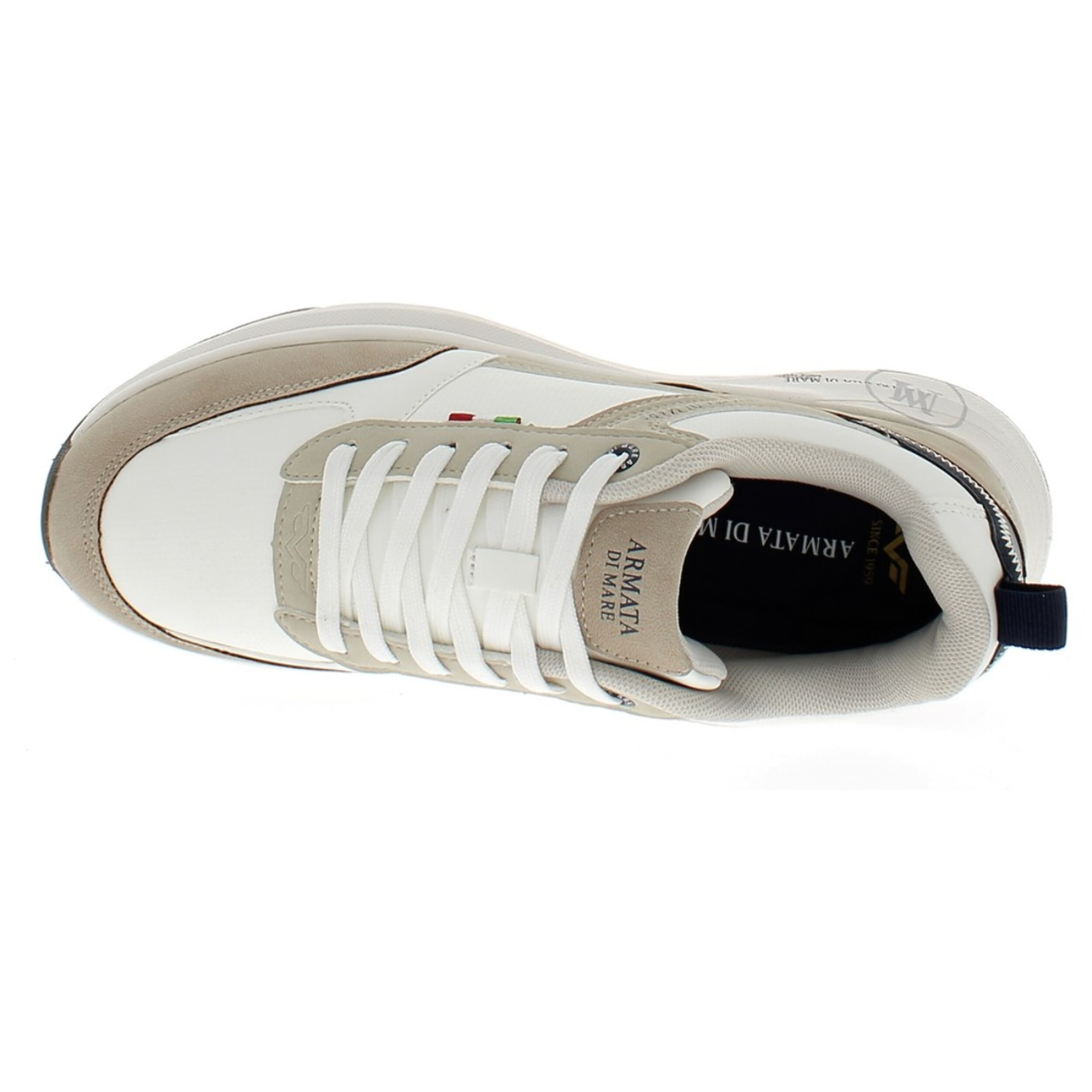 Armata di Mare Scarpe Uomo Sneakers Casual Stringate con Soletta Rimovibile in Memory Foam AMU S25N721 Light Beige