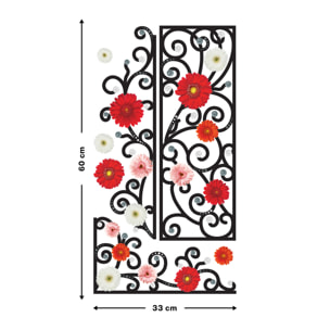 Stickers Muraux décoration adhésifs fleurs en frise