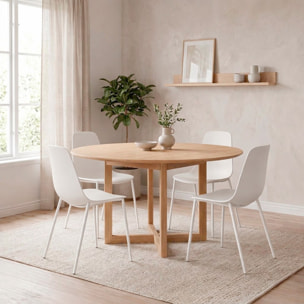 Set 4 Sedie Moderne Con Schienale Ergonomico In Polipropilene E Gambe In Metallo Cucina Sala Da Pranzo Soggiorno 87 x 53 x 49 Cm  Bianco