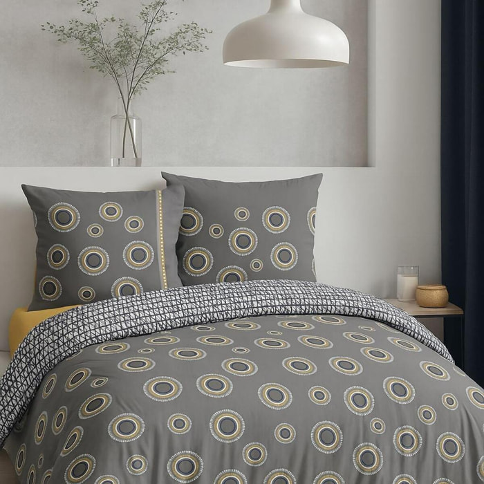 Parure Housse De Couette 3pcs 100% coton 57fils Kaly