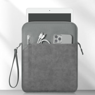 DAM Funda universal para tablet de 12 pulgadas. De tela con acolchado grueso. Acabado interior en terciopelo suave. Cierre de cremallera. 22,3x2,5x28 Cm. Color: Gris Oscuro