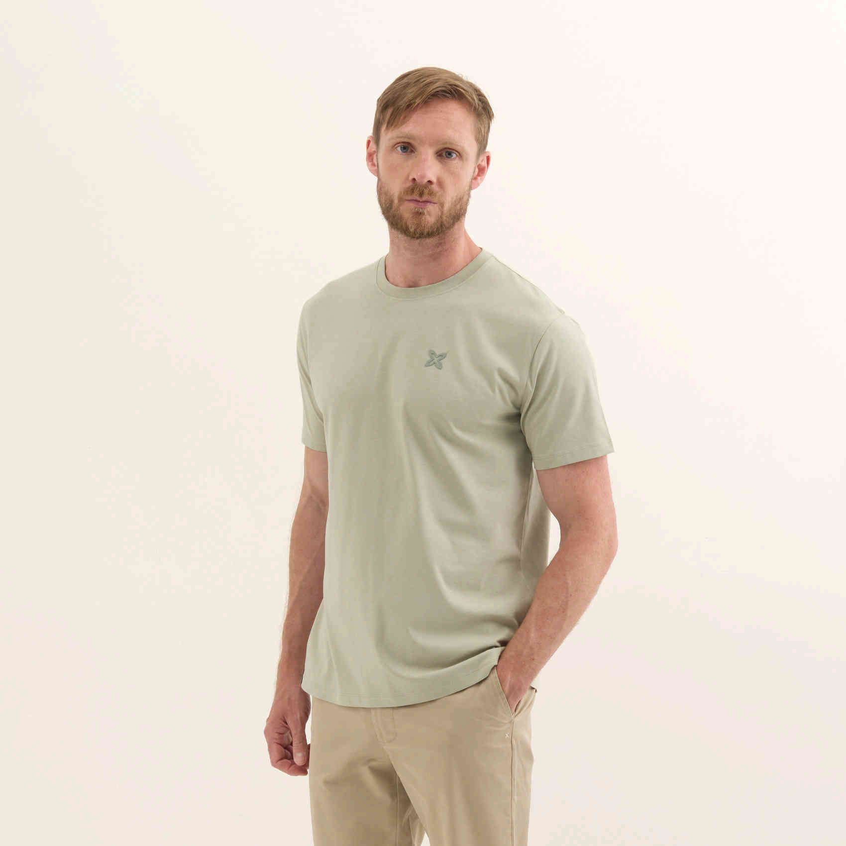 Camiseta Básica Algodón Orgánico Khaki ESSENTIALS T-SHIRT KHAKI