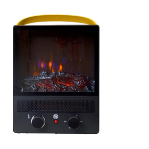 Chimenea eléctrica portátil de acero negro y patas CHE-90 PURLINE