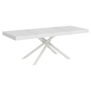 Tavolo allungabile 180x90/284 cm Karida Premium bianco frassino gambe bianche