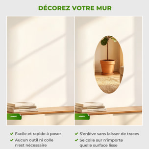 Sticker miroir oval 42x27 cm
