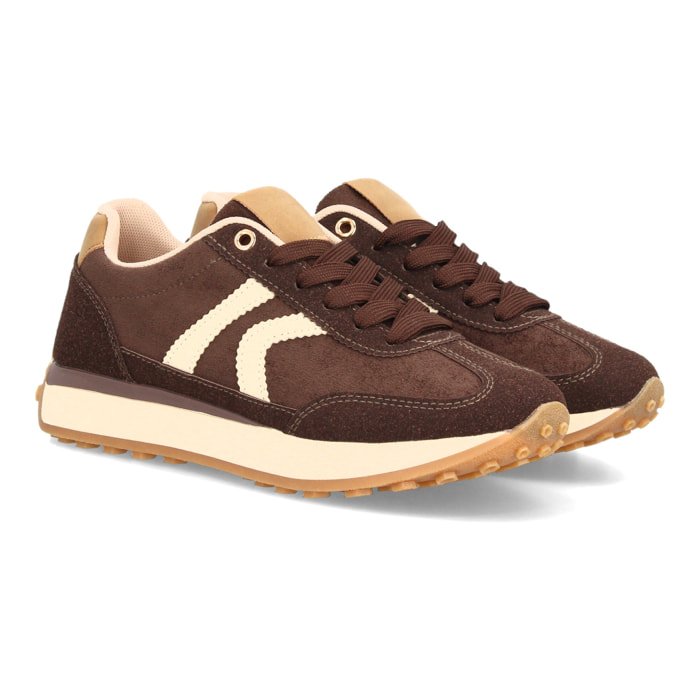 Zapatillas casual retro con cordones para mujer