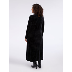 Fiorella Rubino - Vestido GLAM de terciopelo con puntos de luz - Negro