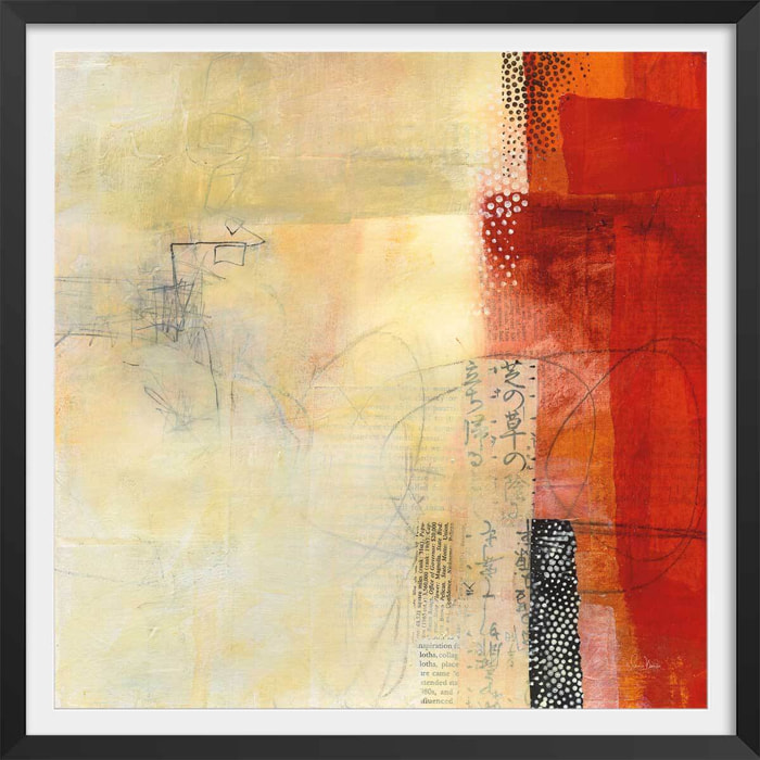 Poster sino collage Affiche + cadre en bois - Noir