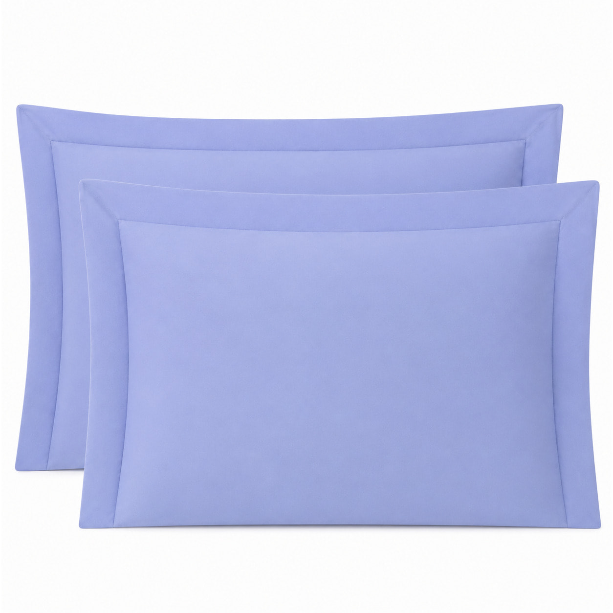 SARTORIALE Coppia Federe 3 Volani Elegance Tinta Unita in Percalle_52x82_Fiordaliso