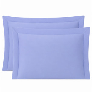 SARTORIALE Coppia Federe 3 Volani Elegance Tinta Unita in Percalle_52x82_Fiordaliso