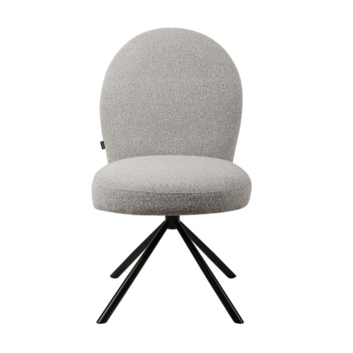 Chaise rotative 180° en tissu bouclette - BÉRANGÈRE