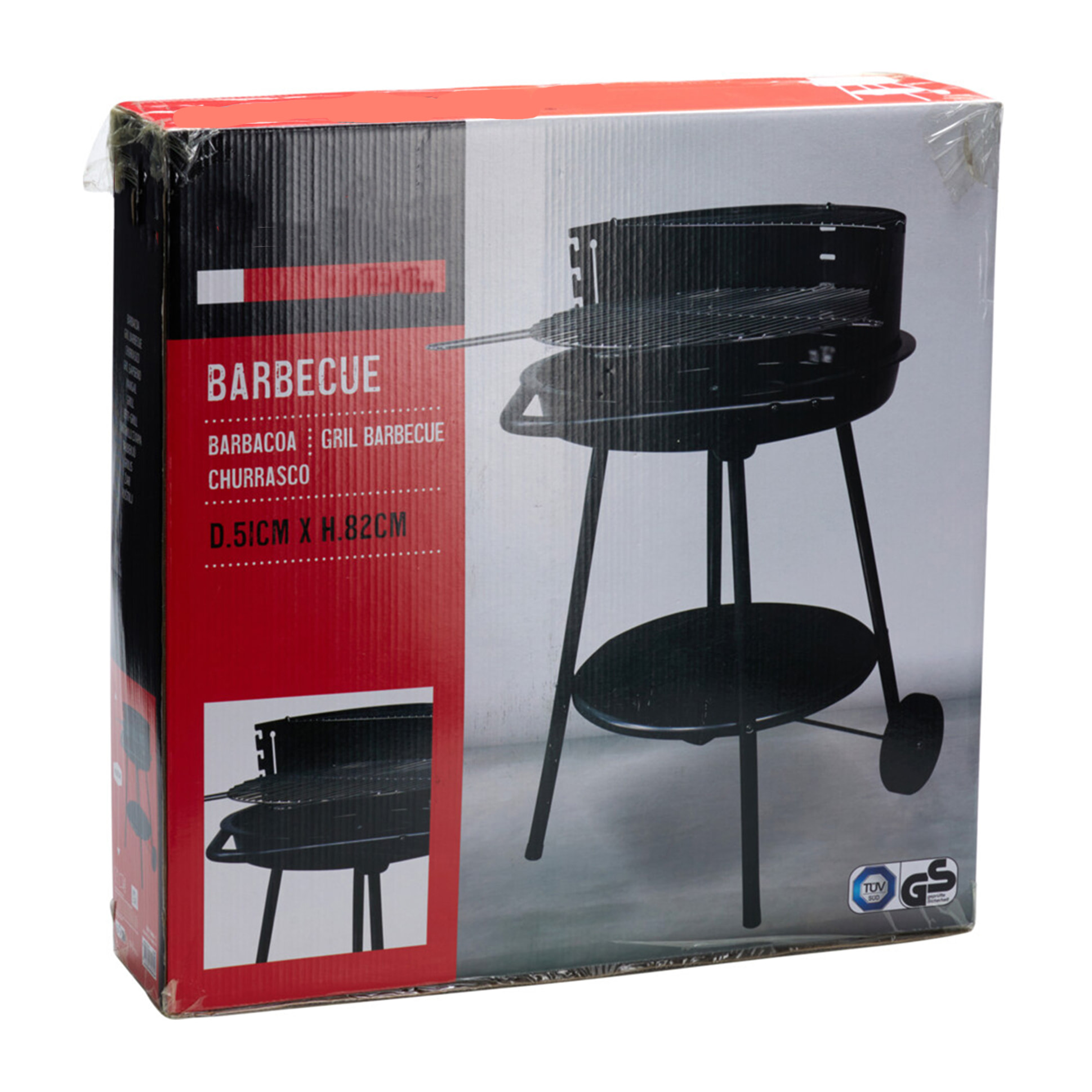 Barbacoa redonda Vaggan de 51cm con cuenco esmaltado y accesorios