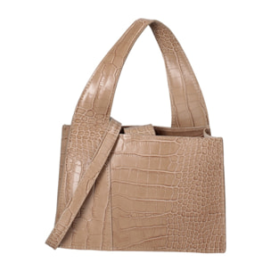 Borsa a mano da donna - Modello False - Vera pelle effetto cocco - 21.0 x 14.0 x 8.0 cm