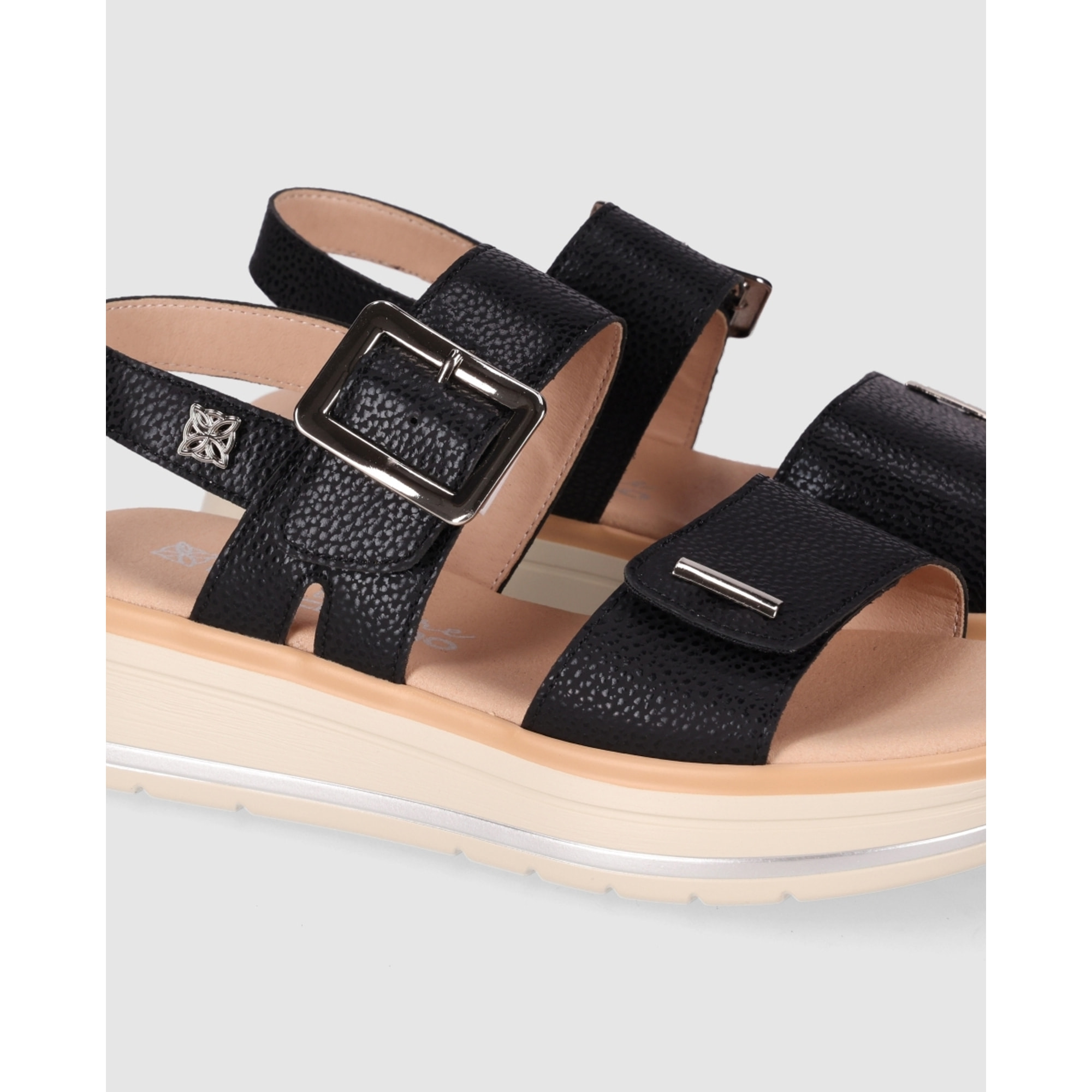 Sandalias de Piel - Negro - Tacón: 5 cm