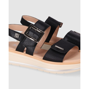 Sandalias de Piel - Negro - Tacón: 5 cm