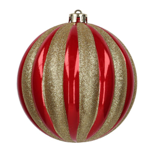 Palla di plastica confezione da 2 pezzi rosso e oro cm ø20