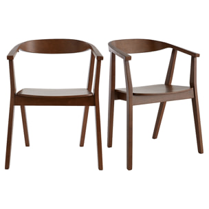 Chaises scandinaves en bois foncé (lot de 2) BAHIA