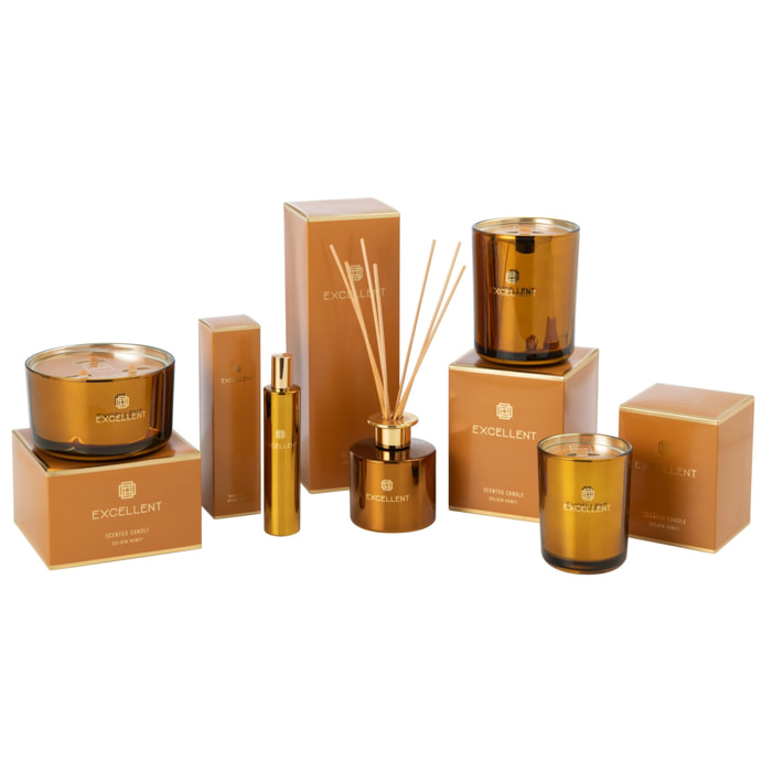 J-Line parfum de maison Excellent - Golden Honey - verre - ocre