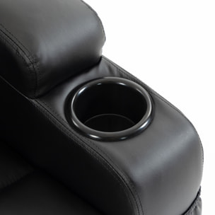 Fauteuil releveur électrique inclinable repose-pied relevable télécommande noir