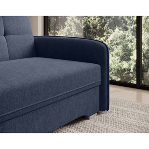 Michelle - fauteuil convertible avec coffre en velours - Bleu