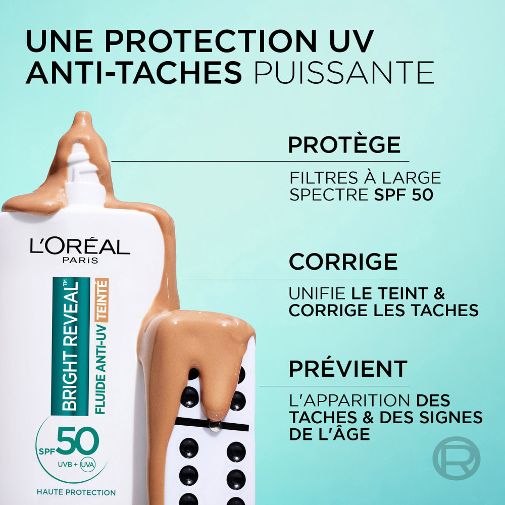 L'Oréal Paris Bright Reveal Fluide Anti-UV SPF 50 Teinte Medium Niacinamide 50ml