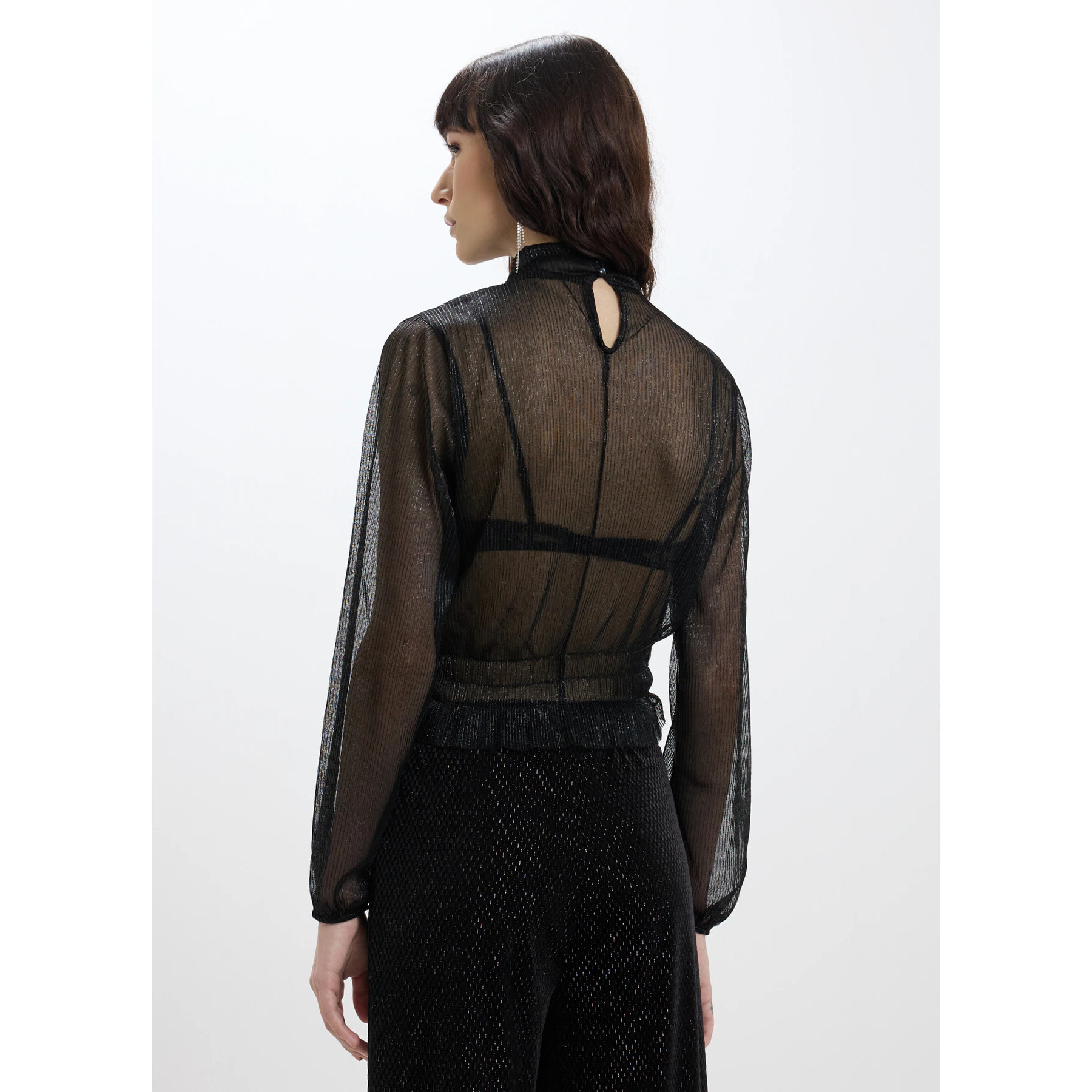 Blusa plissetta in lurex