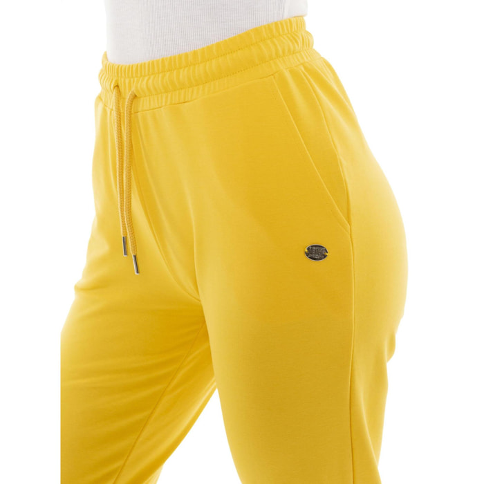 Pantalón de mujer de algodón sin forro polar con puños Leone Basic